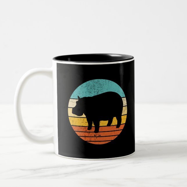Hippopotomas Retro Sun Two-Tone Coffee Mug (Left)