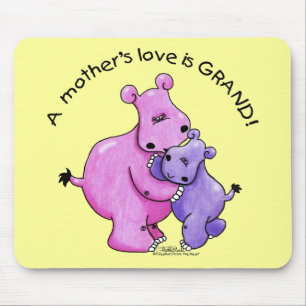 Hippos-A Mother's love is grand! Mouse Mat