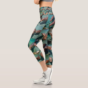 Hippos at Play: A Pond Paradise Capri Leggings