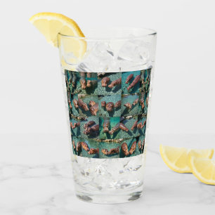 Hippos at Play: A Pond Paradise Glass