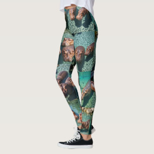Hippos at Play: A Pond Paradise Leggings
