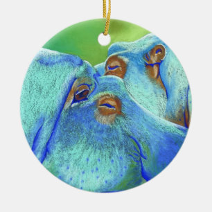 Hippos Ceramic Tree Decoration
