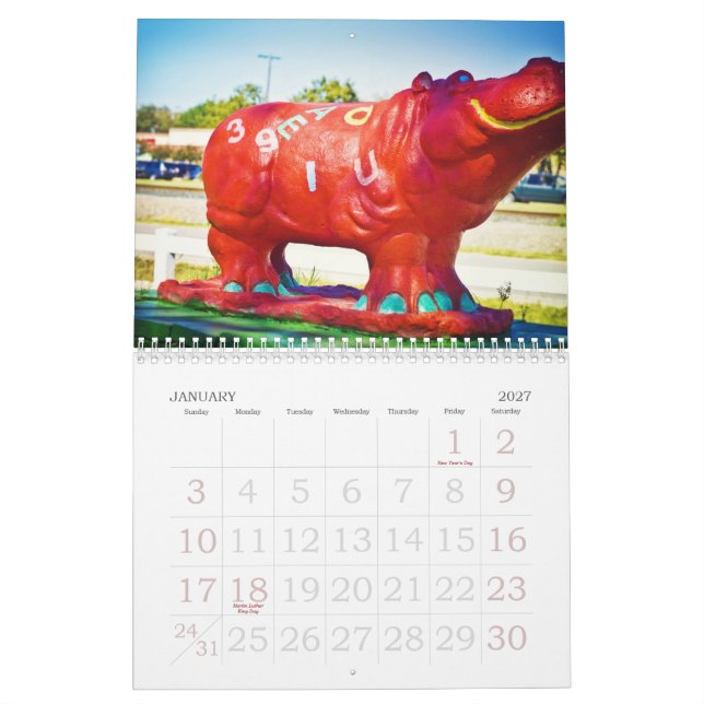 Hippos of Hutto Texas! II Calendar (Jan 2027)