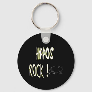 Hippos Rock! Keychain