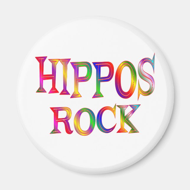 Hippos Rock Magnet (Front)