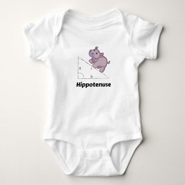 Hippotenuse Funny Math Baby Bodysuit (Front)