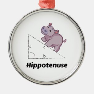 Hippotenuse Funny Math Metal Tree Decoration