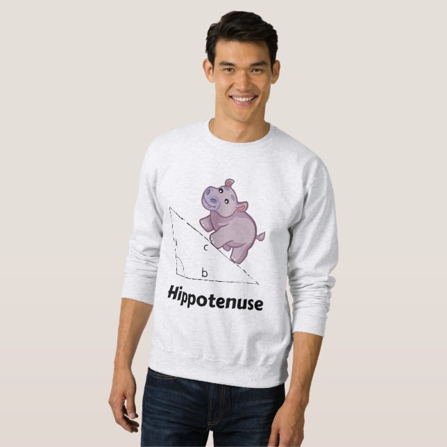 Hippotenuse Funny Math Sweatshirt (Front Full)