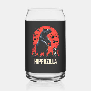 Hippozilla Spooky Moo Deng Baby Pygmy Hippo Can Glass