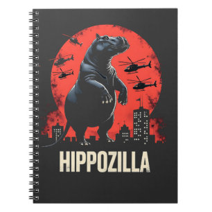Hippozilla Spooky Moo Deng Baby Pygmy Hippo Notebook