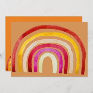 Hippy 60s rainbow retro party theme invitation