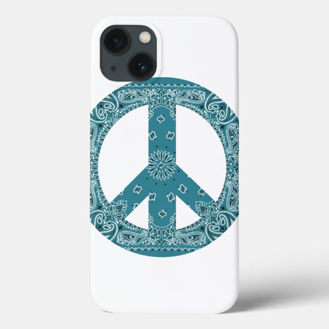 Hippy Bandanna Peace Sign Teal  Case-Mate iPhone C Case-Mate iPhone Case (Back)
