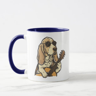 Hippy Beagle Guitarist – Funny Dog Musician Guitar Mug