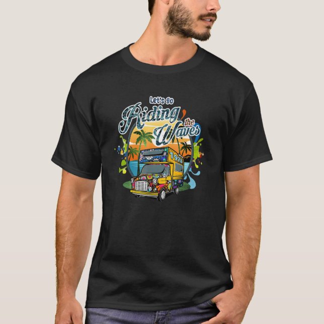 Hippy Canavan Sunset 60's 70's Let's Go Riding The T-Shirt (Front)