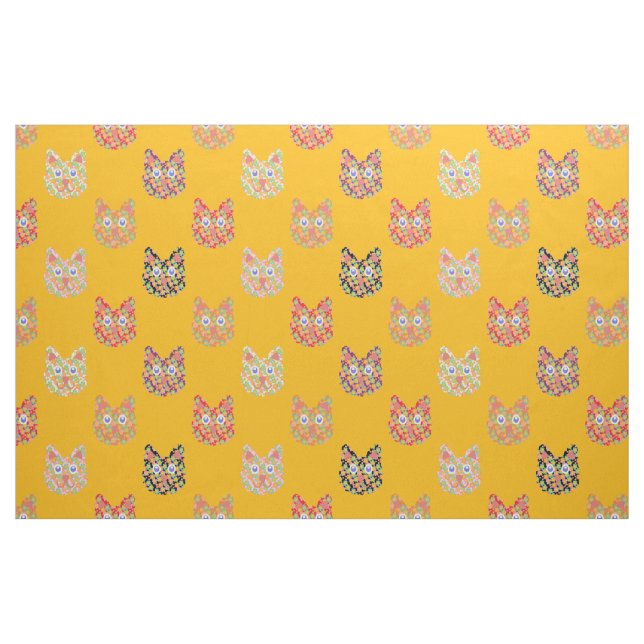 Hippy Cats of Summer Fabric (Fat Quarter)