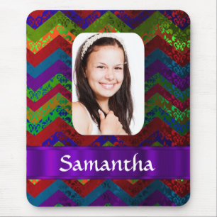Hippy chevron personalised photo template mouse mat
