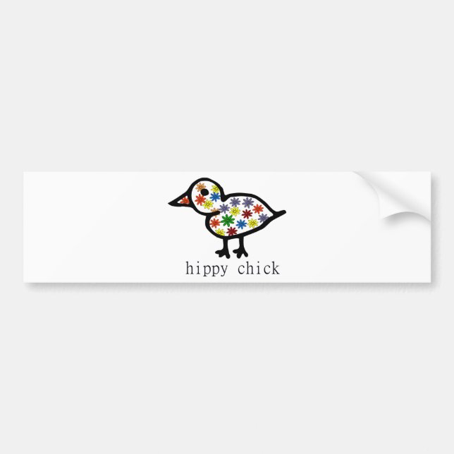 Hippy Chick Bumper Sticker (Front)