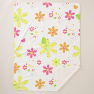 Hippy Daisies Sherpa Blanket