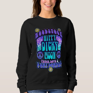 Hippy Dicky Moon Love Peace & Sunflowers Sweatshirt