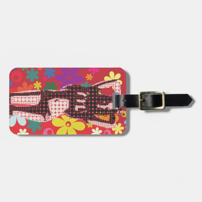 Hippy Flower child 60s theme Luggage Tag (Front Horizontal)