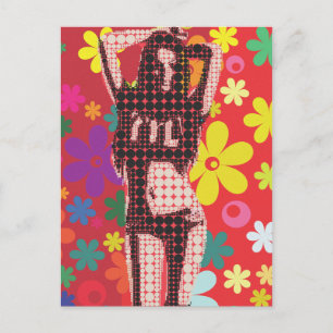 Hippy Flower child 60s theme Postcard