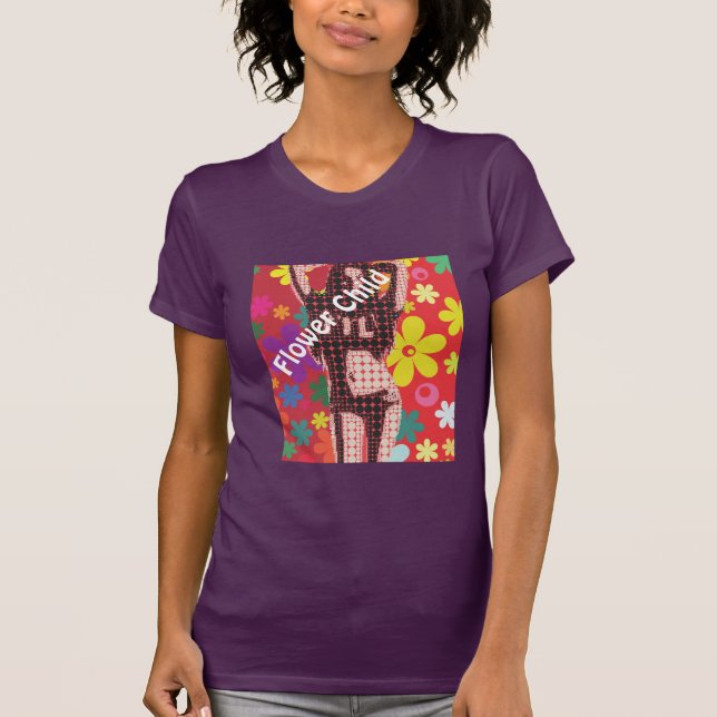Hippy Flower child slogan 60s theme T-Shirt (Front)