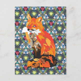 Hippy Fox Postcard