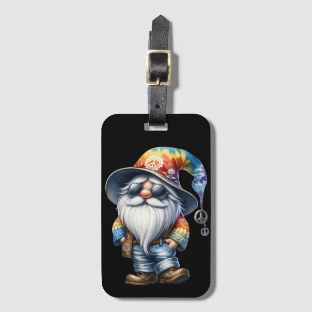 Hippy Gnome Luggage Tag (Front Vertical)