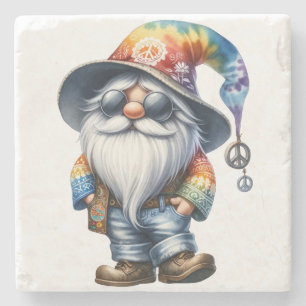 Hippy Gnome Stone Coaster