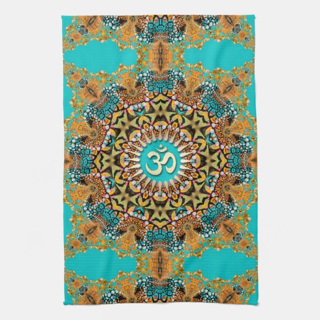 Hippy Goa Psychedelic Batik OM Cloth Banner (Vertical)