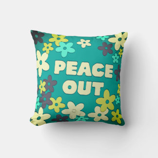 Hippy Groovy Floral Peace Out Cushion