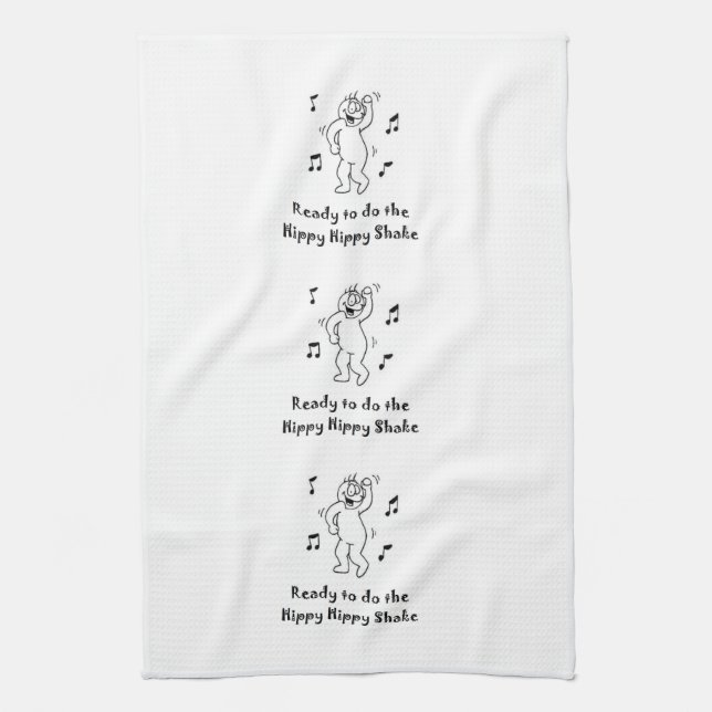 Hippy Hippy Shake - Funny Post-hip surgery Tea Towel (Vertical)
