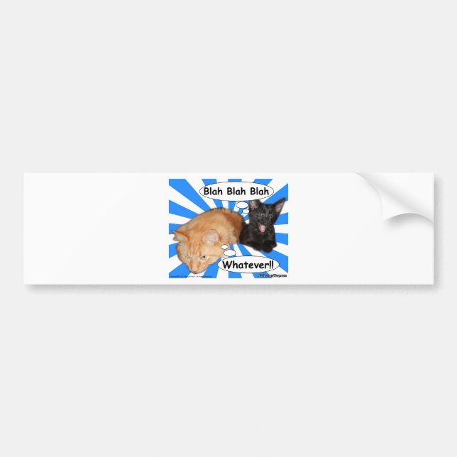 Hippy Kitty Blah Blah Blah Whatever!! Bumper Sticker (Front)