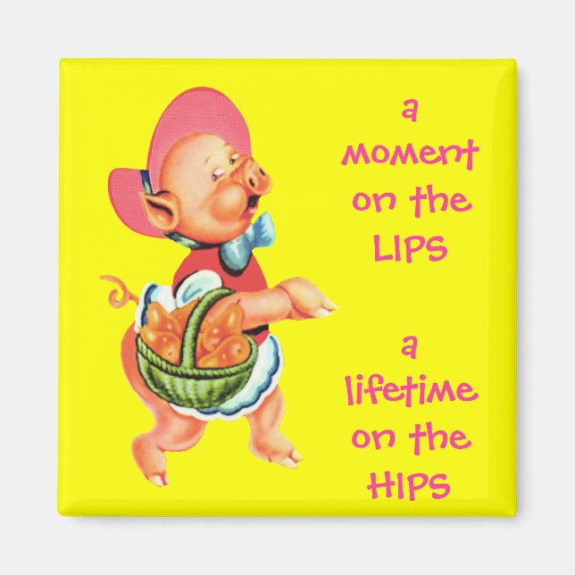 Hippy Miss Piggy Fridge Magnet (Front)