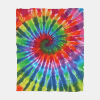 Hippy Peace Retro 60s Tie Dye Fleece Blanket