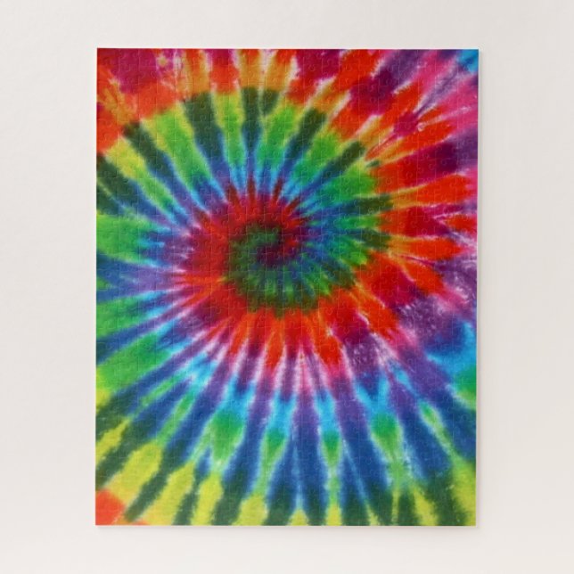 Hippy Peace Retro 60s Tie Dye Jigsaw Puzzle (Vertical)