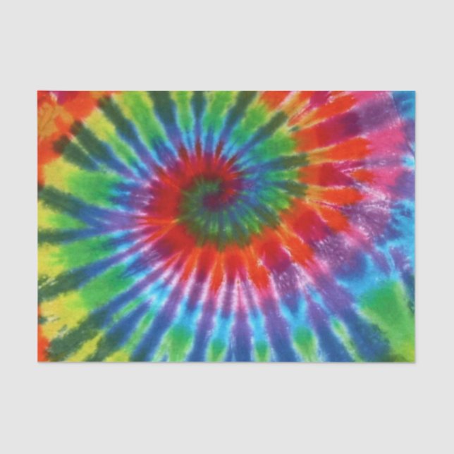 Hippy Peace Retro 60s Tie Dye Tissue Paper (Front)