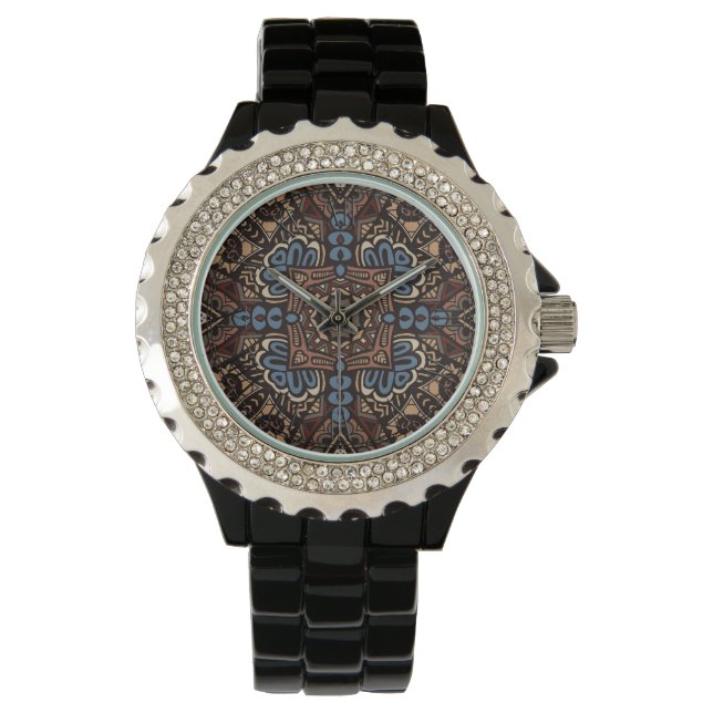 Hippy Peace Retro Colourful Boho Chic Watch (Front)