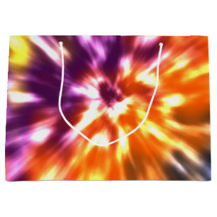 Hippy Peace Retro Tie Dye Colourful Boho Large Gift Bag