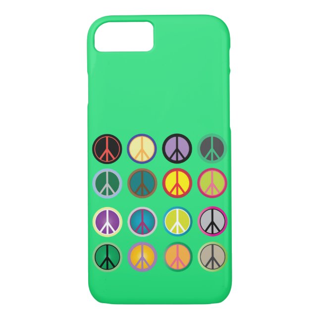 Hippy peace sign 60s colourful pattern Case-Mate iPhone case (Back)
