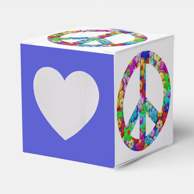 Hippy peace sign favor box (Front Side)