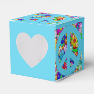Hippy peace sign favour box