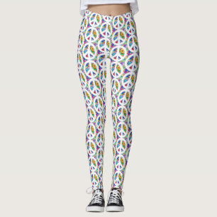 Hippy peace sign leggings