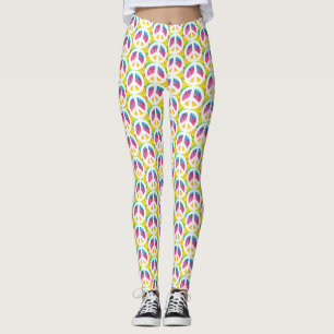 Hippy peace sign leggings