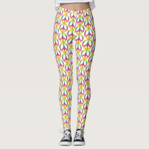 Hippy peace sign leggings