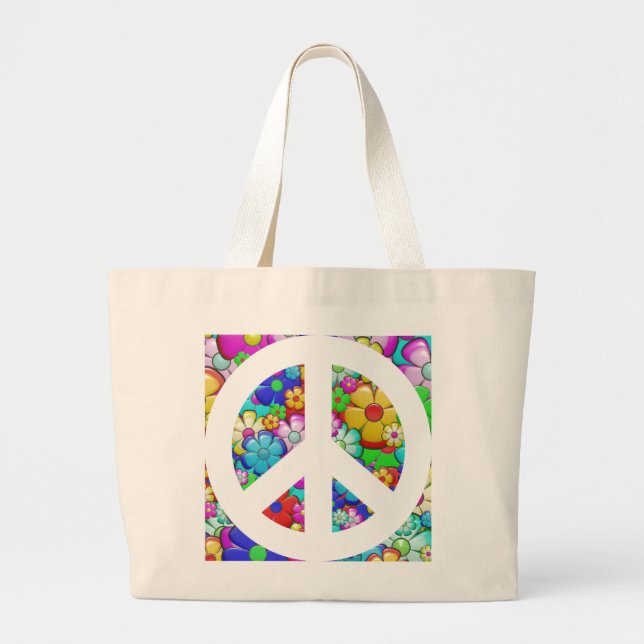 Hippy peace sign Tote Bag (Front)