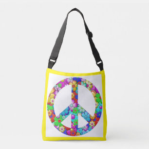 Hippy peace signTote Crossbody Bag