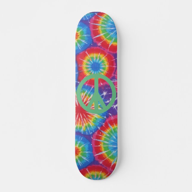 Hippy Peace Tie Dye Skateboard (Front)