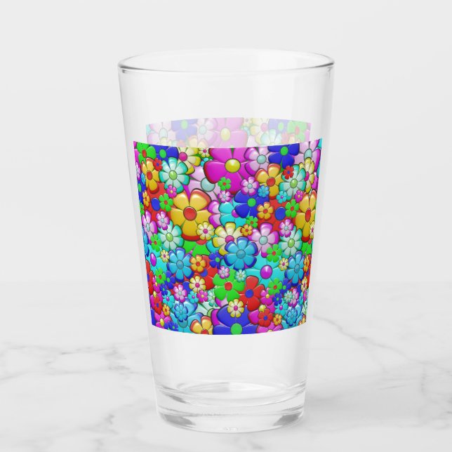 Hippy retro floral art glass (Front)