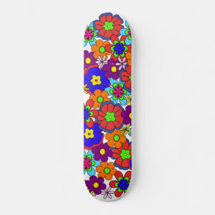 Hippy Retro Flowers Skateboard